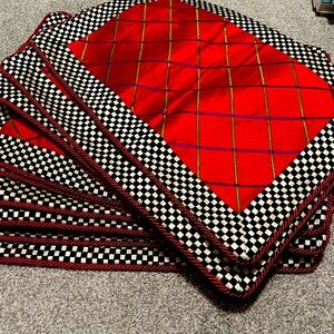 Mackenzie Childs silk placemat set of 12
Gorgeous, great for Christmas